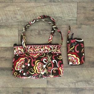 VERA BRADLEY Shoulder Bag + Zip Around Wallet